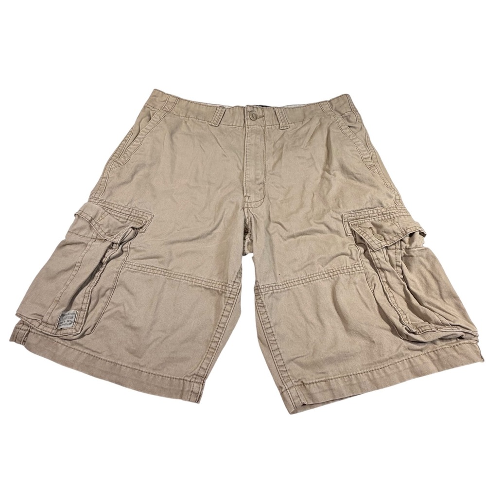 Signature by Levi Strauss Men Cargo Shorts 36 Tan Cotton Utility Relaxed Fit
